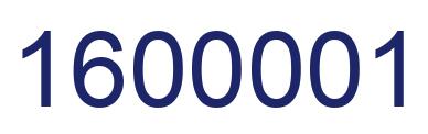 Number 1600001 blue image