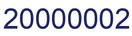 Number 20000002 blue image
