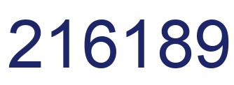 Number 216189 blue image