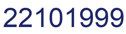 Number 22101999 blue image
