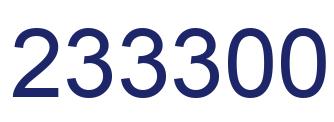 Number 233300 blue image
