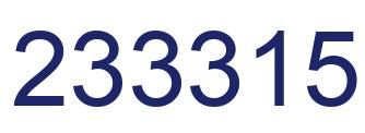 Number 233315 blue image