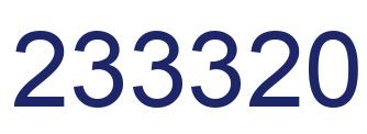 Number 233320 blue image