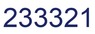 Number 233321 blue image