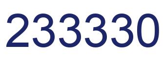 Number 233330 blue image