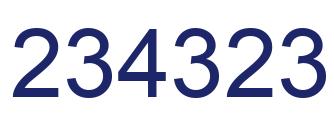 Number 234323 blue image