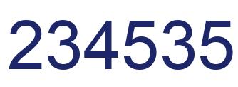 Number 234535 blue image