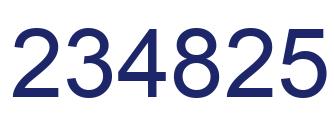 Number 234825 blue image