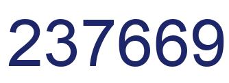 Number 237669 blue image