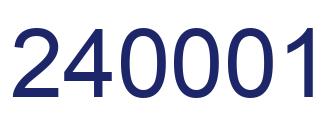 Number 240001 blue image