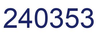 Number 240353 blue image