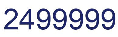 Número 2499999 imagen azul