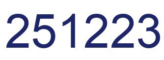 Number 251223 blue image
