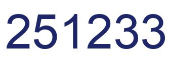 Number 251233 blue image
