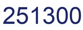 Number 251300 blue image