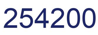 Number 254200 blue image