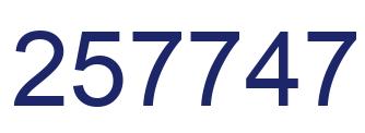 Number 257747 blue image