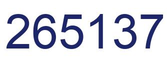 Number 265137 blue image