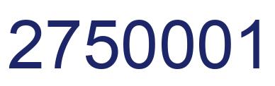 Number 2750001 blue image