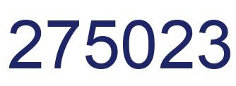 Number 275023 blue image