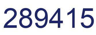 Number 289415 blue image