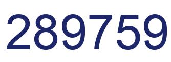 Number 289759 blue image