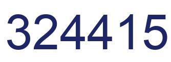 Number 324415 blue image