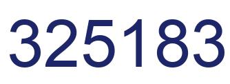 Number 325183 blue image