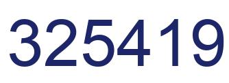 Number 325419 blue image