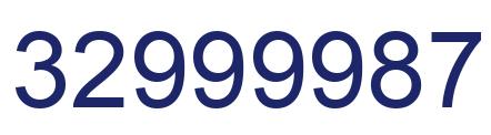 Number 32999987 blue image