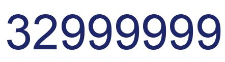 Number 32999999 blue image