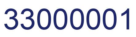 Number 33000001 blue image