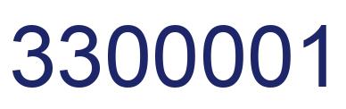 Number 3300001 blue image