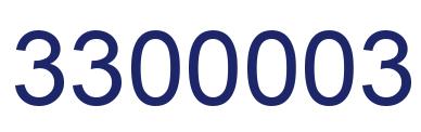 Number 3300003 blue image