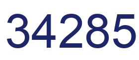 Number 34285 blue image