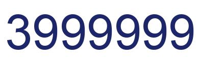 Number 3999999 blue image