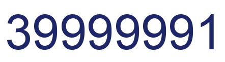 Number 39999991 blue image