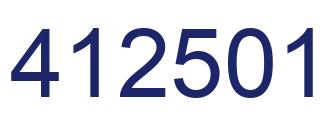 Number 412501 blue image