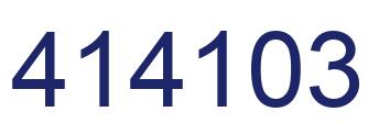 Number 414103 blue image