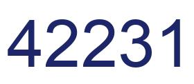 Number 42231 blue image
