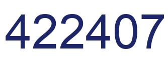 Number 422407 blue image
