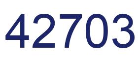 Number 42703 blue image