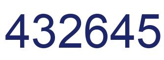 Number 432645 blue image