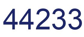Number 44233 blue image