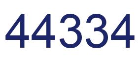 Number 44334 blue image