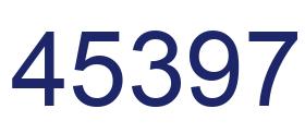 Number 45397 blue image