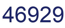 Number 46929 blue image