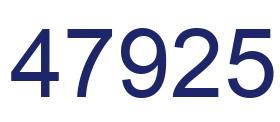Number 47925 blue image