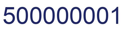 Number 500000001 blue image
