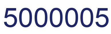 Number 5000005 blue image